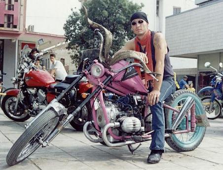 pink BMW chopper